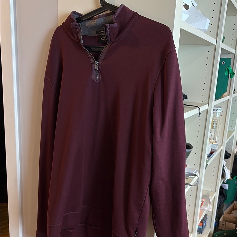 Hugo Boss Purple Zip Up Sweater